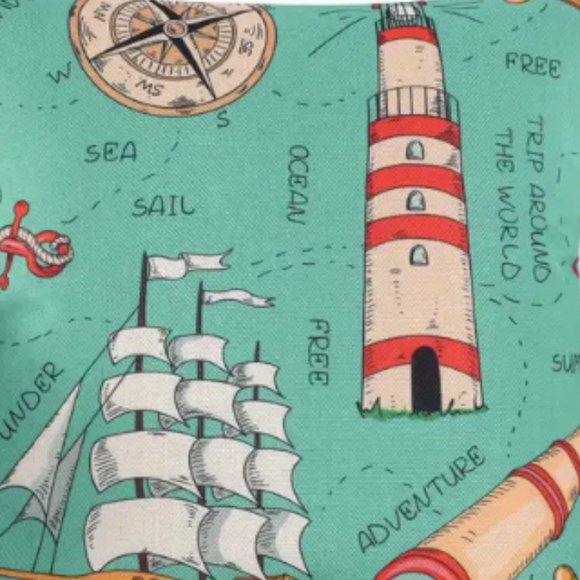 NEW MARINE LIFE BEACH OCEAN LINEN BLEND NAUTICAL PILLOW CUSHION COVER HOME DECOR - Picture 6 of 6